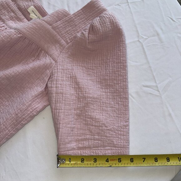 Treasure & Bond Pink Puff Sleeve Cotton-Blend Square Neck Blouse M - Picture 11 of 11